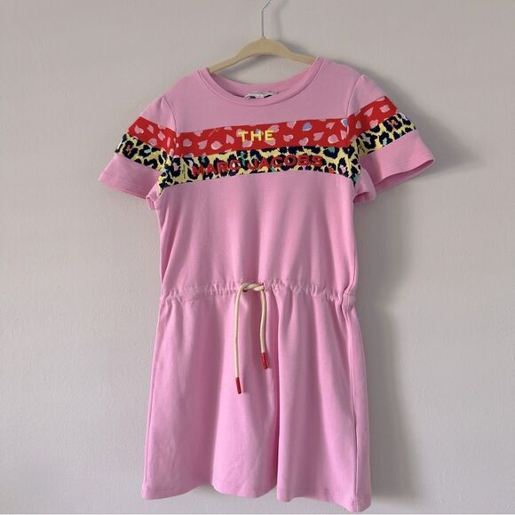 ⭕️ MARC JACOBS Kids Dress Pink Logo Leopard 5T - Picture 1 of 6